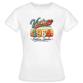 Cadeau D'anniversaire Vintage 1964 Édition Limitée - T-shirt Femme - blanc - Devant - AI Model Female 172 dark (172cm)