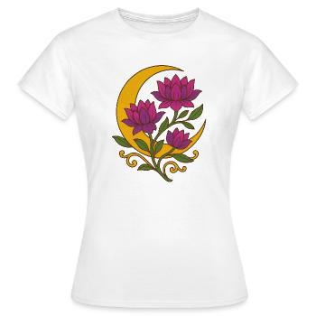 Mondlotus im Goldenen Halbmond - Frauen T-Shirt - Weiß - Vorne - AI Model Female 172 dark (172cm)