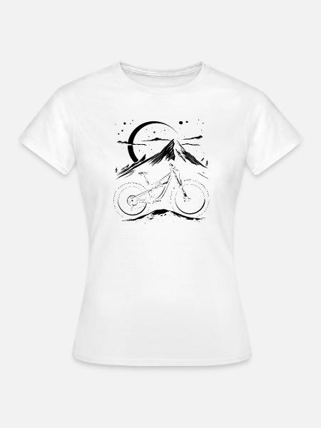 Mountainbiking Skizze - Frauen T-Shirt - Weiß