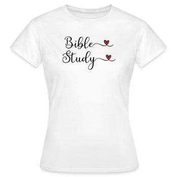 Conception de cœurs pour l’étude biblique - T-shirt Femme - blanc - Devant - AI Model Female 172 dark (172cm)