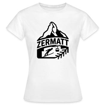 Zermatt Matterhorn Silhouette - T-shirt Femme - blanc - Devant - AI Model Female 172 dark (172cm)
