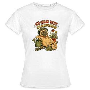 Gärtner Mops Chef der Beete - Frauen T-Shirt - Weiß - Vorne - AI Model Female 172 dark (172cm)