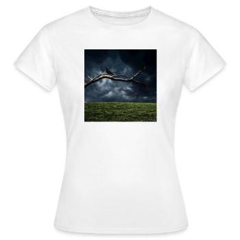 Branche de minuit avec le Corbeau - T-shirt Femme - blanc - Devant - AI Model Female 172 dark (172cm)