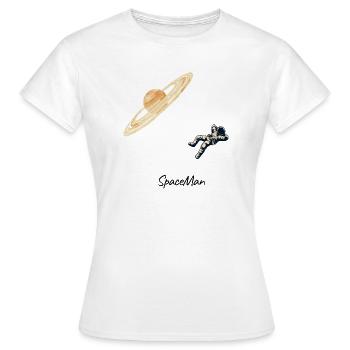 SpaceMan - Astronaute minimaliste & graphique planète - T-shirt Femme - blanc - Devant - AI Model Female 172 dark (172cm)