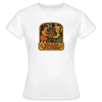 Partagez avec d’autres un mème rétro de champignons toxiques - T-shirt Femme - blanc - Devant - AI Model Female 172 dark (172cm)