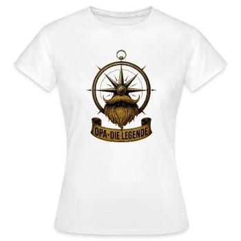 Opa Die Legende Kompass - Frauen T-Shirt - Weiß - Vorne - AI Model Female 172 dark (172cm)