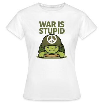 La guerre est stupide Tortue avec le signe de paix - T-shirt Femme - blanc - Devant - AI Model Female 172 dark (172cm)