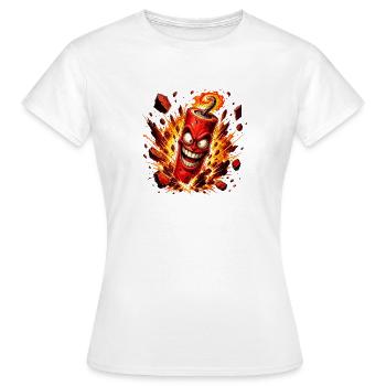 Lachende Sprengstoff Bombe - Frauen T-Shirt - Weiß - Vorne - AI Model Female 172 dark (172cm)