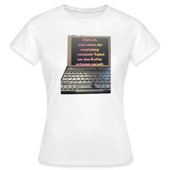 Tabletglück aus dem Koffer - Frauen T-Shirt - Weiß - Vorne - AI Model Female 172 dark (172cm)