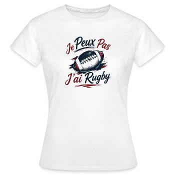 Je Peux Pas J'ai Rugby Humour Cadeau - T-shirt Femme - blanc - Devant - AI Model Female 172 dark (172cm)