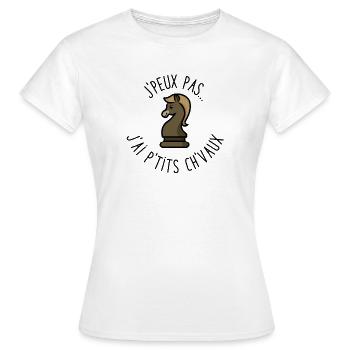 Petits Chevaux - T-shirt Femme - blanc - Devant - AI Model Female 172 dark (172cm)