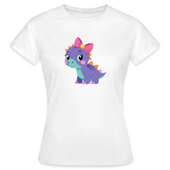 Tricératops fille - T-shirt Femme - blanc - Devant - AI Model Female 172 dark (172cm)