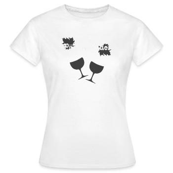 Palatinate Girl : Deux Verres - T-shirt Femme - blanc - Devant - AI Model Female 172 dark (172cm)
