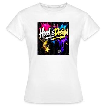 Graffiti Hoodie Neon Splash Design - Women's T-Shirt - white - Front - AI Model Female 172 dark (172cm)