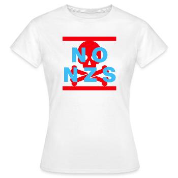 PLUS JAMAIS DE NZS ANTIFASCISME PAS D’AFD BLUE RED - T-shirt Femme - blanc - Devant - AI Model Female 172 dark (172cm)