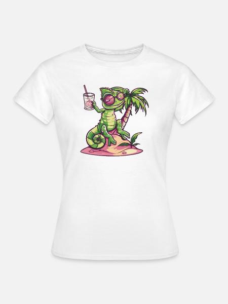 Chameleon Sommer Urlaub - Frauen T-Shirt - Weiß