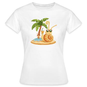 Vacances d’été de l’escargot - T-shirt Femme - blanc - Devant - AI Model Female 172 dark (172cm)