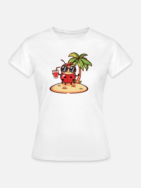 Marienkäfer Sommer Urlaub - Frauen T-Shirt - Weiß