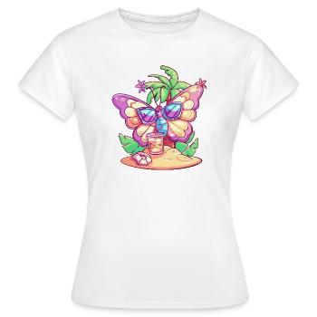 Butterfly Summer Holiday - Women's T-Shirt - white - Front - AI Model Female 172 dark (172cm)