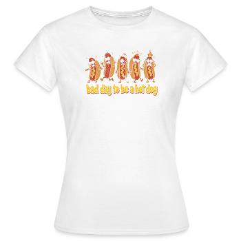 Danses de hot-dogs : mauvaise journée - T-shirt Femme - blanc - Devant - AI Model Female 172 dark (172cm)