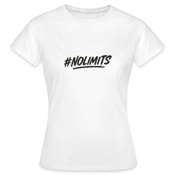 NoLimits Brush Schriftzug - Frauen T-Shirt - Weiß - Vorne - AI Model Female 172 dark (172cm)