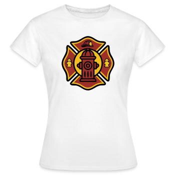 Graphique de la bouche d’incendie de Floriankreuz - T-shirt Femme - blanc - Devant - AI Model Female 172 dark (172cm)