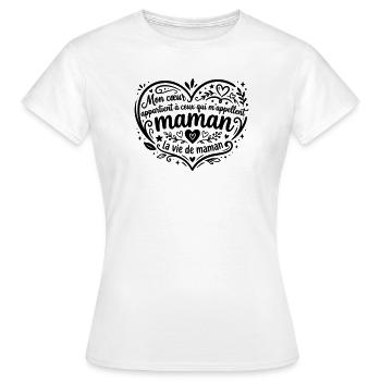 la vie de maman - T-shirt Femme - blanc - Devant - AI Model Female 172 dark (172cm)