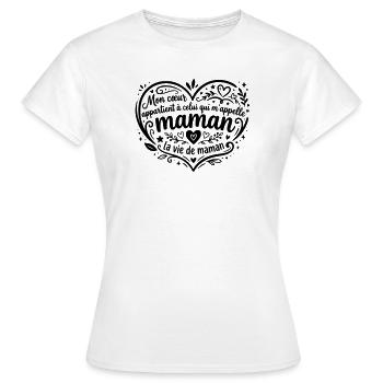 La vie de maman  - T-shirt Femme - blanc - Devant - AI Model Female 172 dark (172cm)