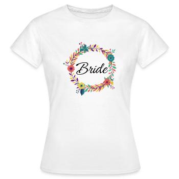 Floral Bride Wreath - Women's T-Shirt - white - Front - AI Model Female 172 dark (172cm)