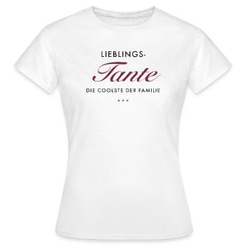 LieblingsTante Eleganz - Frauen T-Shirt - Weiß - Vorne - AI Model Female 172 dark (172cm)