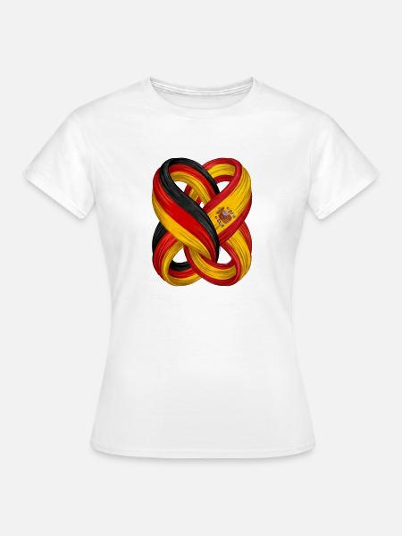 Flaggen Spaniens und Deutschlands - Frauen T-Shirt - Weiß