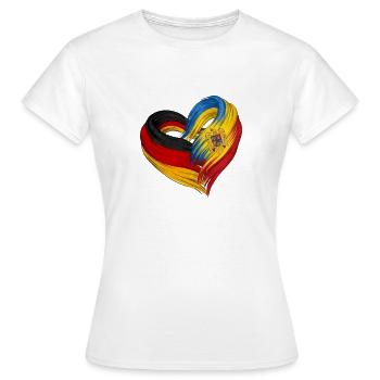 Cœur de l’Allemagne et de la Roumanie - T-shirt Femme - blanc - Devant - AI Model Female 172 dark (172cm)