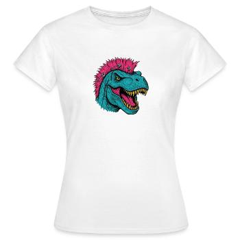 Punk tyrannosaurus with a mohawk - Women's T-Shirt - white - Front - AI Model Female 172 dark (172cm)