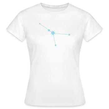 Constellation de l’Étoile du Cancer Signe du zodiaque Bleu pastel - T-shirt Femme - blanc - Devant - AI Model Female 172 dark (172cm)
