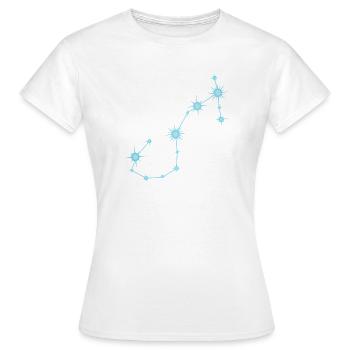 Signe astrologique de la Constellation du Scorpion Bleu pastel - T-shirt Femme - blanc - Devant - AI Model Female 172 dark (172cm)