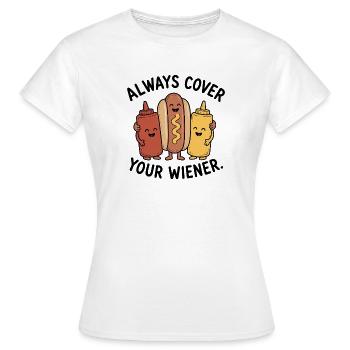 Toujours couvrir les Viennois ! Hot-dog drôle - T-shirt Femme - blanc - Devant - AI Model Female 172 dark (172cm)
