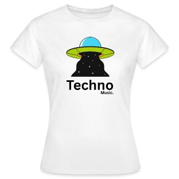 Rayon d’OVNI au-dessus du ciel nocturne - T-shirt Femme - blanc - Devant - AI Model Female 172 dark (172cm)