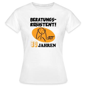 Comic Geburtstag 80 Jahre Happy Birthday - Frauen T-Shirt - Weiß - Vorne - AI Model Female 172 dark (172cm)