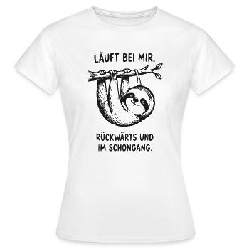 Schleichender Sloth: Rückwärts im Schongang - Frauen T-Shirt - Weiß - Vorne - AI Model Female 172 dark (172cm)