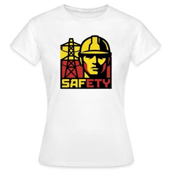 Elektriker Strommast Logo - Frauen T-Shirt - Weiß - Vorne - AI Model Female 172 dark (172cm)