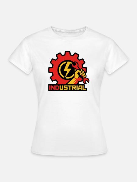 Elektriker Zahnrad Logo - Frauen T-Shirt - Weiß