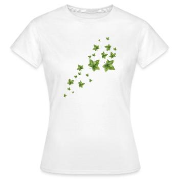 Illustration aquarelle de feuilles de lierre flottantes - T-shirt Femme - blanc - Devant - AI Model Female 172 dark (172cm)