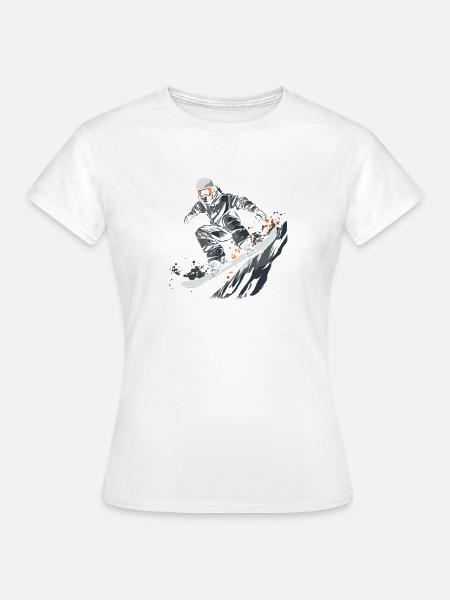 Snowboarder Grafik - Frauen T-Shirt - Weiß