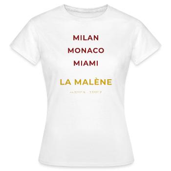 La Malène Lozère - Miami - Monaco - Milan - T-shirt Femme - blanc - Devant - AI Model Female 172 dark (172cm)