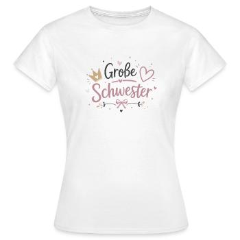 Große Schwester Herz Krone Design - Frauen T-Shirt - Weiß - Vorne - AI Model Female 172 dark (172cm)