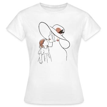 Mère et fille - T-shirt Femme - blanc - Devant - AI Model Female 172 dark (172cm)