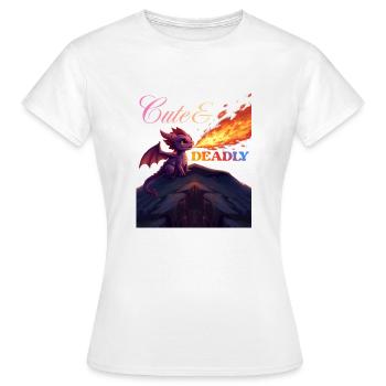 Dragon mignon et mortel - T-shirt Femme - blanc - Devant - AI Model Female 172 dark (172cm)