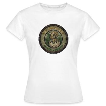 Chiot dinosaure dans l’œuf - T-shirt Femme - blanc - Devant - AI Model Female 172 dark (172cm)