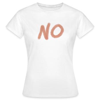 No Brushstroke Logo – Mutiger Statement - Frauen T-Shirt - Weiß - Vorne - AI Model Female 172 dark (172cm)