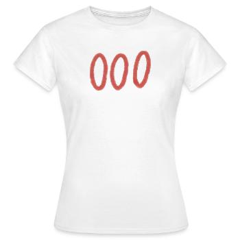 Three Red Brush Rings - Women's T-Shirt - white - Front - AI Model Female 172 dark (172cm)